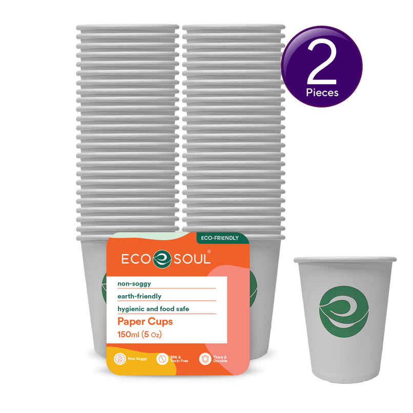 ECO SOUL 150 ml | 50 Count | Disposable Cup/Glass Combo