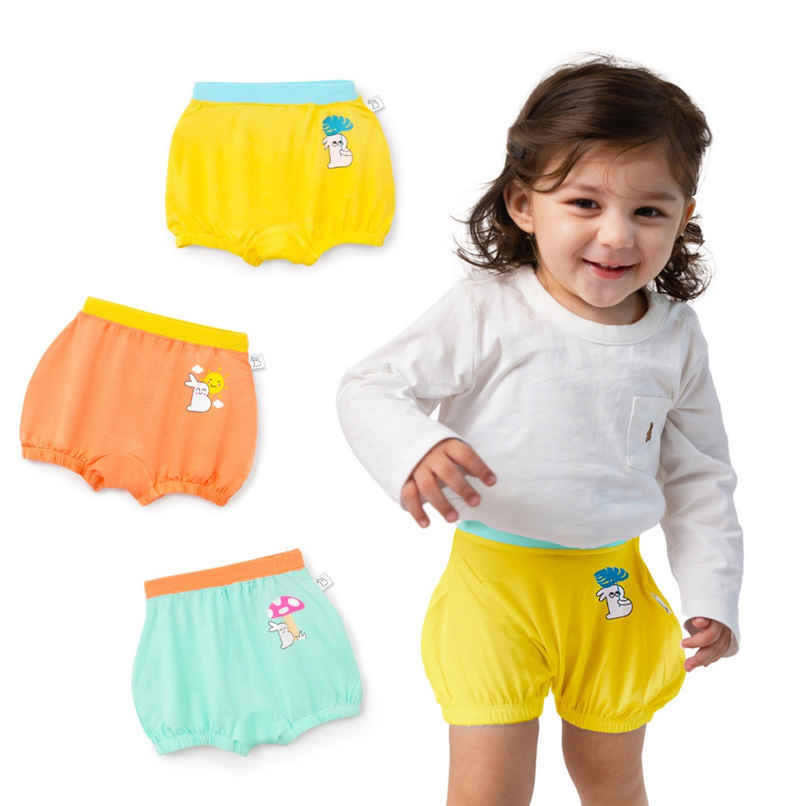 Superbottoms Supersoft Baby Bloomer | 3-4y | Stretchy & Breathable - Pack of 3 | Assorted
