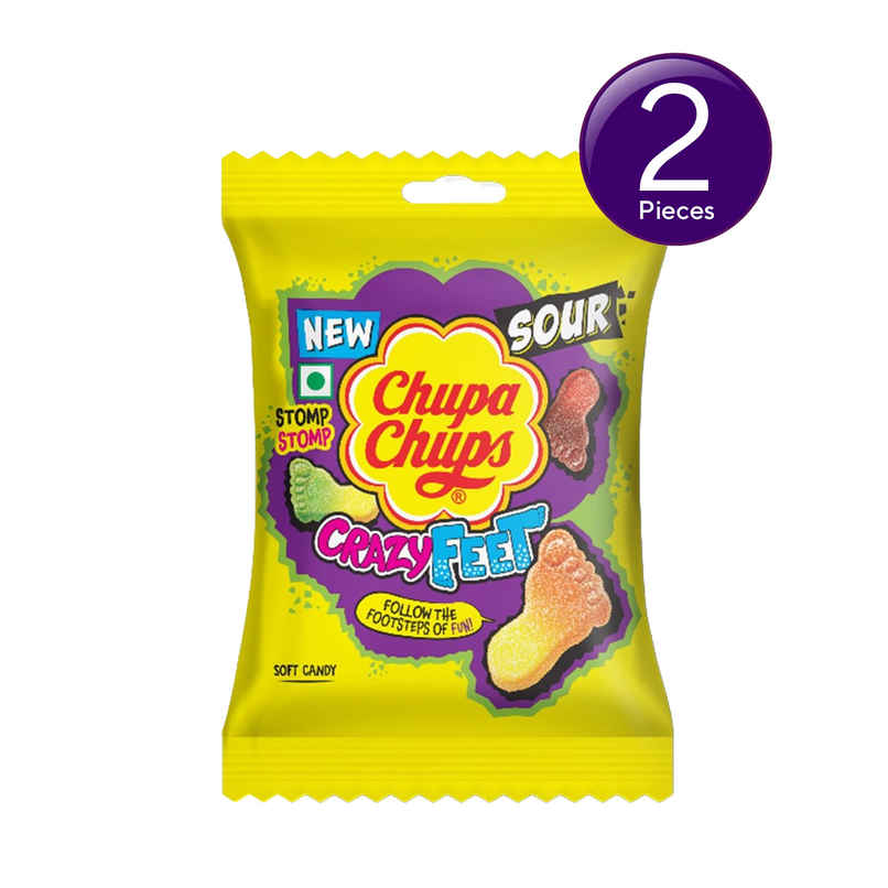 Chupa Chups Sour Crazy Feet Assorted Flavour Soft Candy Combo
