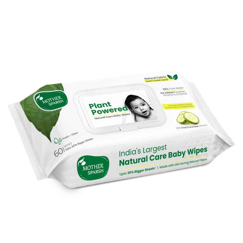 Mother Sparsh Plant Powered Baby Wipes - Natural Cucumber Extract