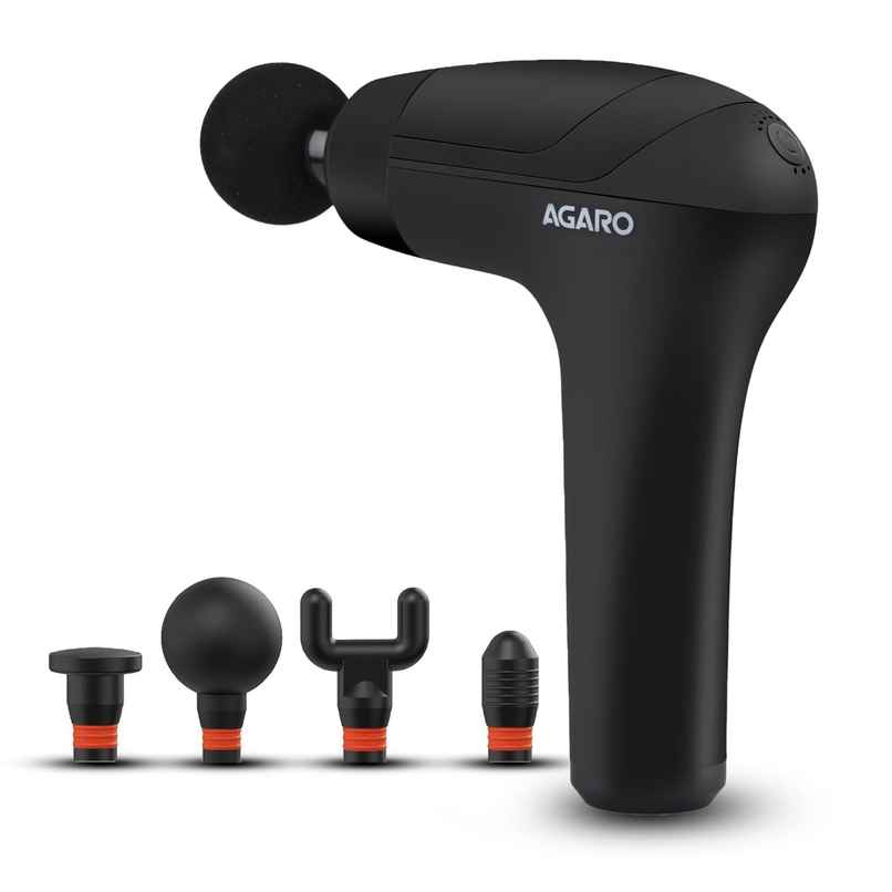 Agaro Icon Gun Massager, 4 Heads, 6 Speed,Percussion Muscle Massager For Full Body Pain Relief Agaro Icon Gun Massager, 4 Heads, 6 Speed,Percussion Muscle Massager For Full Body Pain Relief