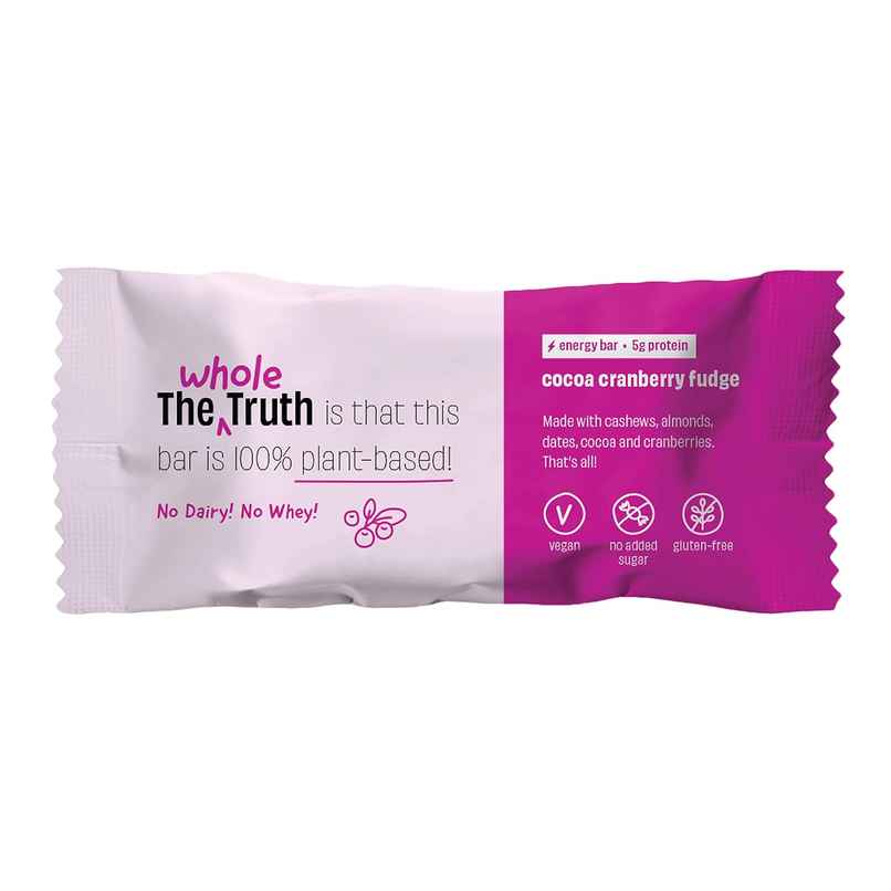 The Whole Truth Choco Cranberry Fudge Energy bar