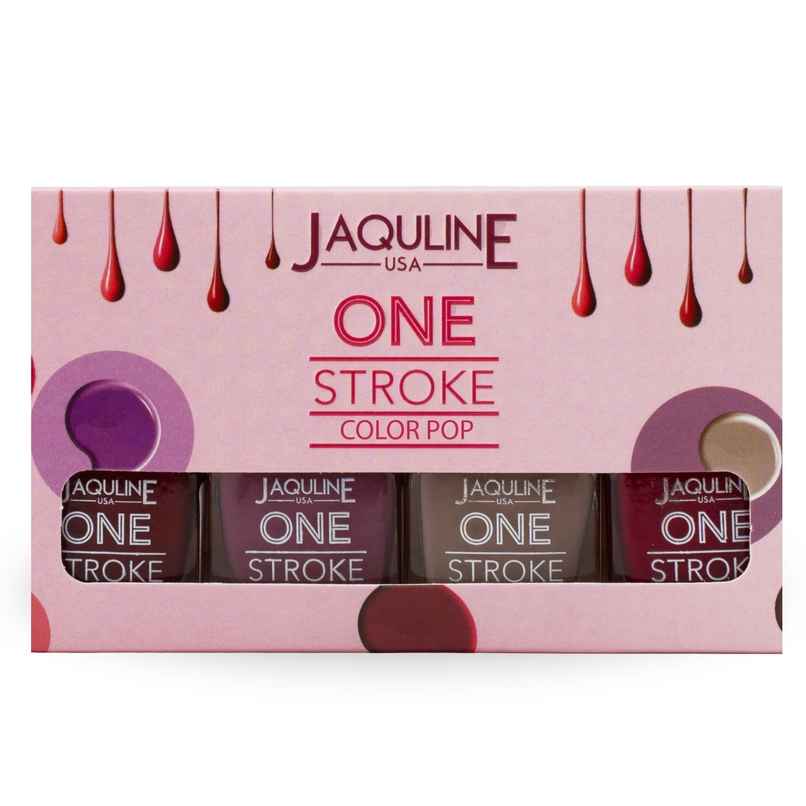 Jaquline USA One Stroke 4 In 1 Nail Kit, Long Lasting, Chip Resistant, Vegan, Quick Dry