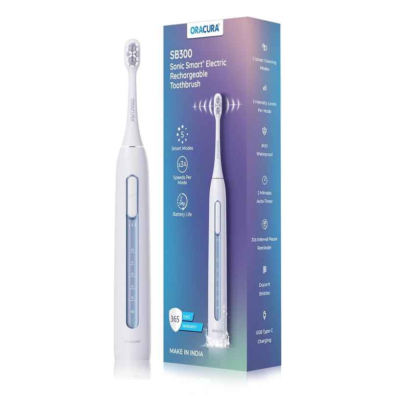 Oracura Sb300 Sonic Smart Rechargeable Electric Toothbrush Blue