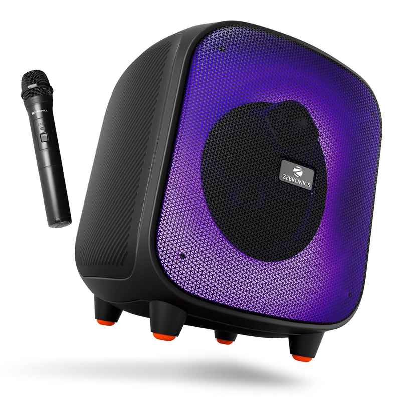 Zebronics Sound Feast 800 Portable Party Bluetooth Speaker| 55W | 9 h Playback |6.5 inch |6.3mm Mic Zebronics Sound Feast 800 Portable Party Bluetooth Speaker| 55W | 9 h Playback |6.5 inch |6.3mm Mic