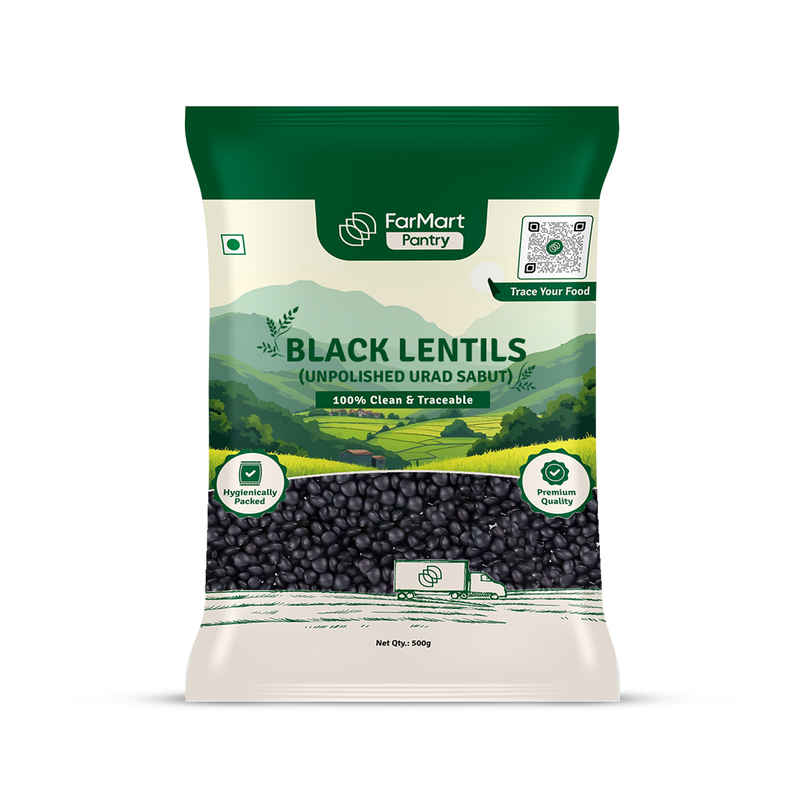 Farmart Pantry Black Lentils - Urad Sabut - Whole Urad