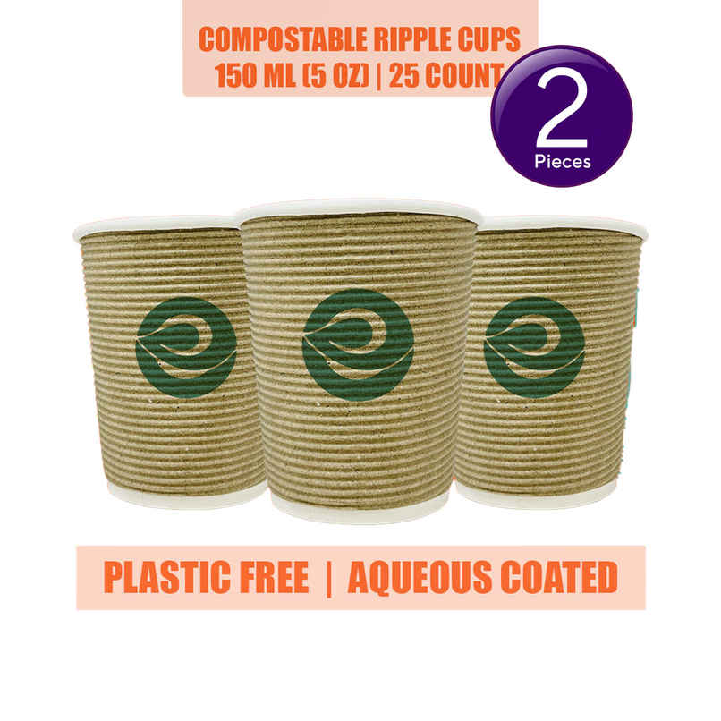 ECO SOUL 150 ml | 25 Count | Disposable Cup/Glass Combo