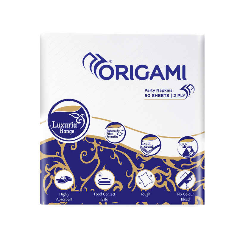 Origami Luxuria Printed Party Cocktail Napkins | 2 Ply Origami Luxuria Printed Party Cocktail Napkins | 2 Ply