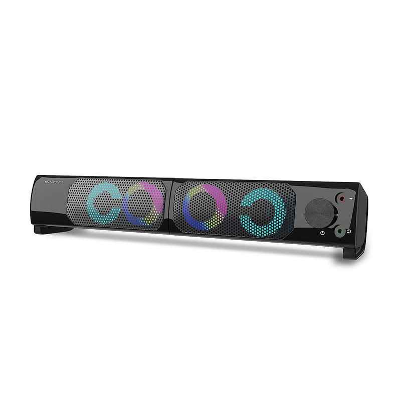 Zebronics Wonder Bar 10 W Soundbar 10 Usb Powered 2.0 Computer Speaker, wired With Rgb Lights - Black