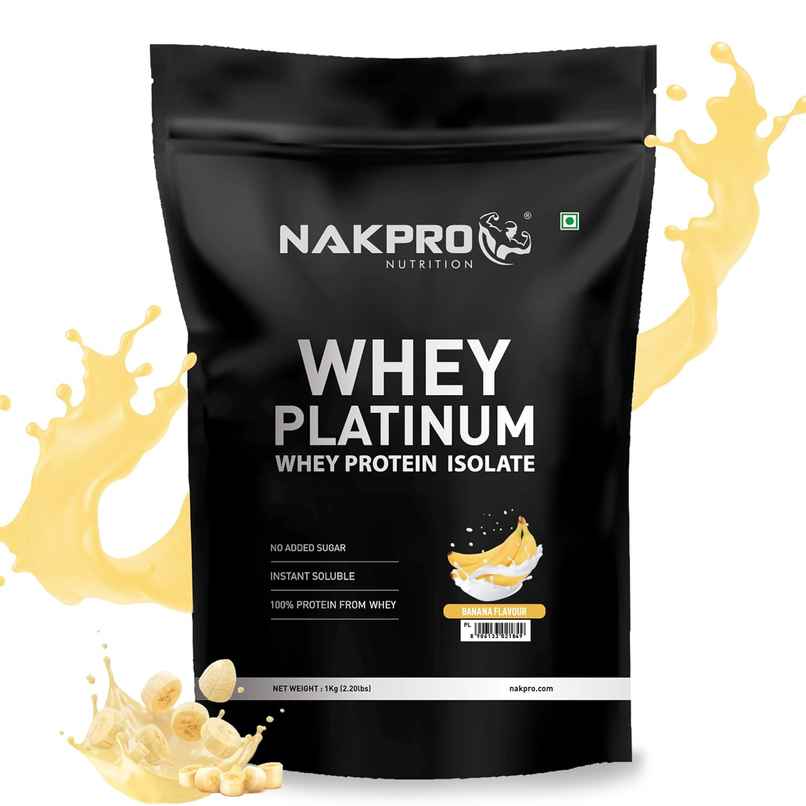Nakpro Platinum Whey Protein Isolate Banana 28G Protein 6.4G Bcaa