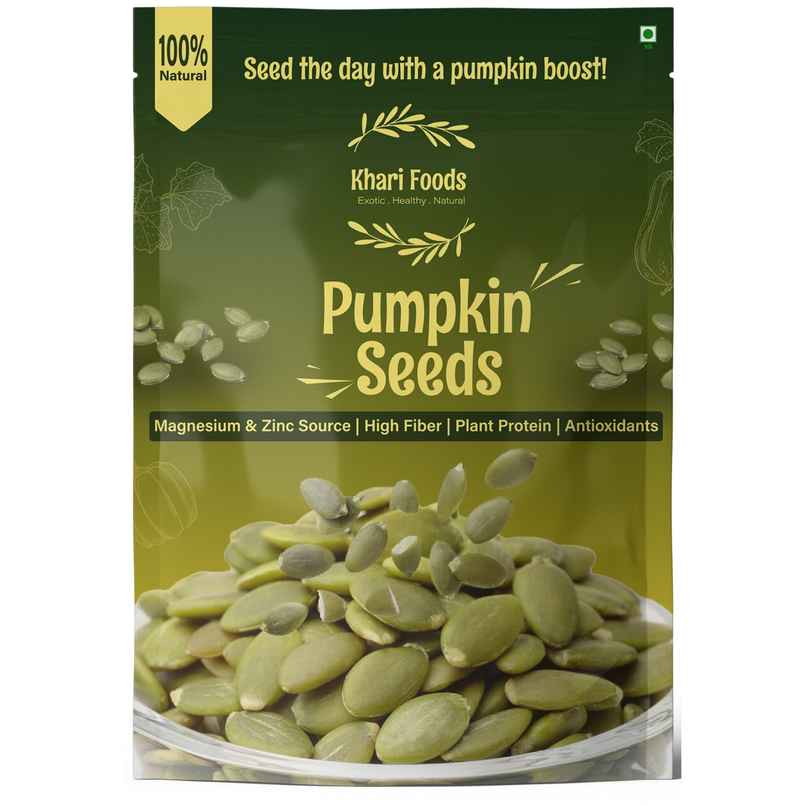 Khari Foods Premium Pumpkin Seeds | Immunity Booster, Fibre & Protein Rich | Seeds for Eating Khari Foods Premium Pumpkin Seeds | Immunity Booster, Fibre & Protein Rich | Seeds for Eating