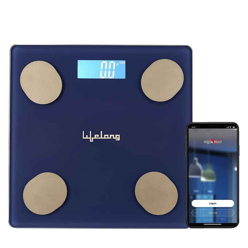 Lifelong Llws36 Smart Bmi Weighing Scale With 13 Body Parameters With Bluetooth Weighing Scale-Blue