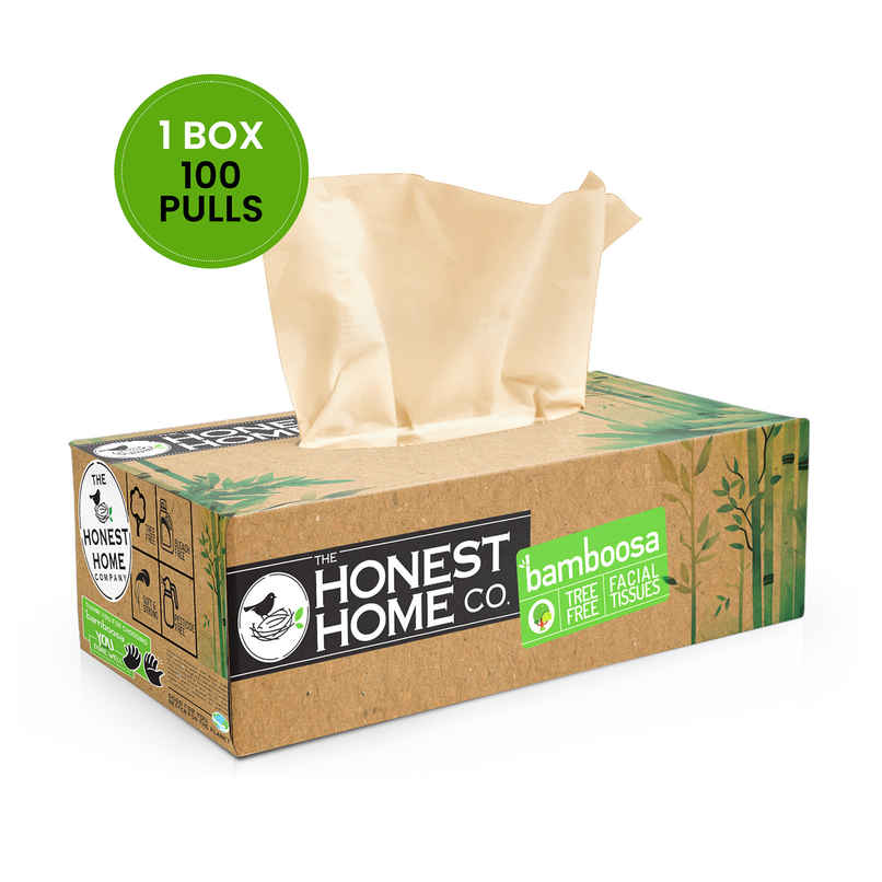 The Honest Home Company Bamboosa 2 Ply Facial Tissue - 100 Pulls - Brown