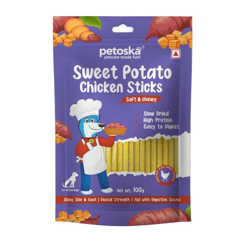 Petoska Dog Treats Sweet Potato Chicken Sticks