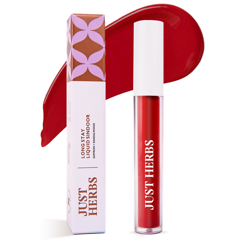 Just Herbs Pigmented Smudge & Sweat Proof Quick Dry Liquid Sindoor (Scarlet Maroon)