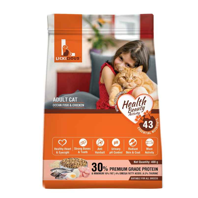 LICKICIOUS Adult Cat Ocean Fish & Chicken | Dry Cat FOOD LICKICIOUS Adult Cat Ocean Fish & Chicken | Dry Cat FOOD