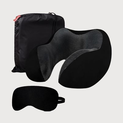 Trajectory Unisex Solid Polyester Travel Neck Pillow with AdvanceDXorthopedic | Black - One Size Trajectory Unisex Solid Polyester Travel Neck Pillow with AdvanceDXorthopedic | Black - One Size