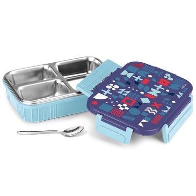MiLiteron Fun Feast 3 Inner Stainless Steel Tiffin Box | 700 ml | Sky Blue