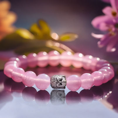Astrotalk Rose Quartz Bracelet with Buddha