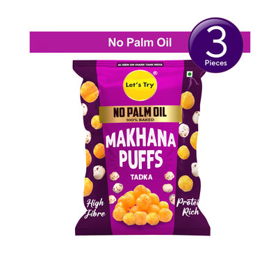 Let's Try Teekha Tadka Makhana Puffs Combo Let's Try Teekha Tadka Makhana Puffs Combo