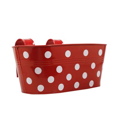 TrustBasket Dotted Oval Railing Planters | Balcony Hanging Pots - 31 x 15 x 14 cm TrustBasket Dotted Oval Railing Planters | Balcony Hanging Pots - 31 x 15 x 14 cm