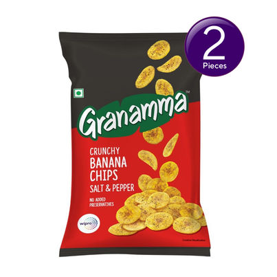 Granamma Banana Chips Salt & Pepper - No Added Preservatives Combo Granamma Banana Chips Salt & Pepper - No Added Preservatives Combo