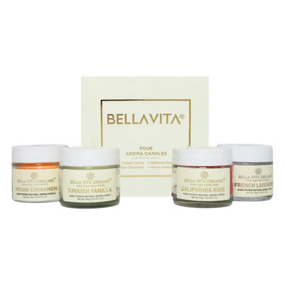 Bella Vita Organic Vanilla Candles -Cinnamon Lavender & Rose Aroma
