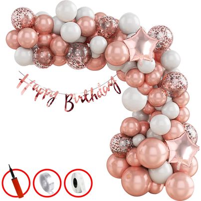 Party Propz Rose Gold Birthday Decorations Items - Pack Of 60