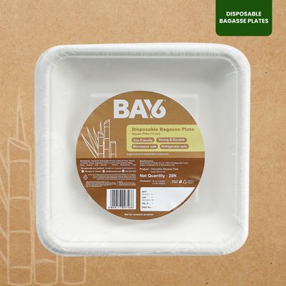 BAY6 Square Disposable Plate - 6 Inch - Pack Of 20 BAY6 Square Disposable Plate - 6 Inch - Pack Of 20