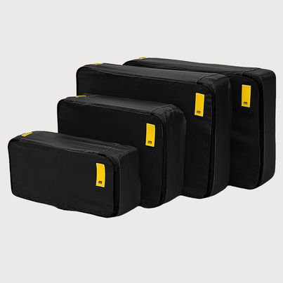 Mokobara Solid Nylon Travel Cubes | Black - One Size Mokobara Solid Nylon Travel Cubes | Black - One Size