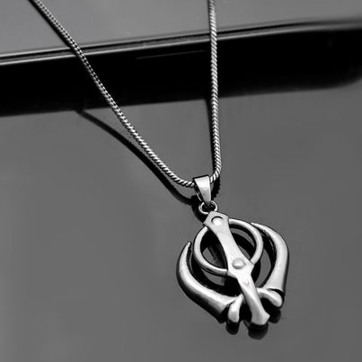 Voylla | Eclipse Khanda Sikh Religious Black Mens Pendant