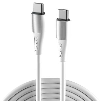 Portronics Silklink 60W PD Type-C to Type-C Fast Charging Cable | White