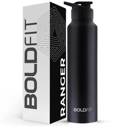 Boldfit Single Wall Stainless Steel Water Bottle 1 Litre Bottle 1000 ml Sipper (Pack of 1, Black) Boldfit Single Wall Stainless Steel Water Bottle 1 Litre Bottle 1000 ml Sipper (Pack of 1, Black)