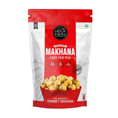 Heka Bites Roasted Makhana Fiery Peri Peri Heka Bites Roasted Makhana Fiery Peri Peri