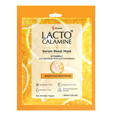 Lacto Calamine Vitamin C Face Sheet Mask with Antioxidant for Nourishing, Brightening & Glowing Skin Lacto Calamine Vitamin C Face Sheet Mask with Antioxidant for Nourishing, Brightening & Glowing Skin