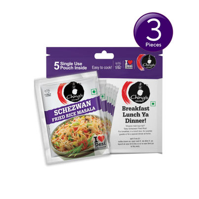 Chingâ€™s Secret Schezwan Fried Rice Masala, Cooks in 4/5Mins, 5 Single Use Pouches Combo