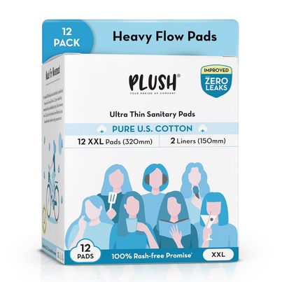 Plush Sanitary Pads + 2 Panty Liner | XXL | 12 pcs