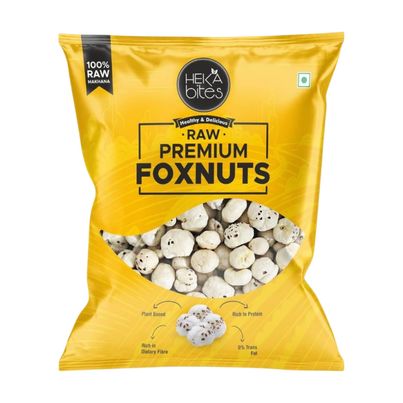 Heka Bites Raw Premium Makhana - Foxnuts Heka Bites Raw Premium Makhana - Foxnuts