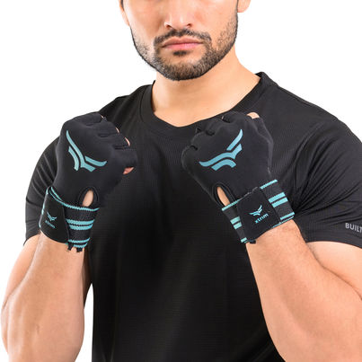 Xtrim Leather Gym Gloves for Men & Women | Wrist Support & Weightlifting Gloves - S