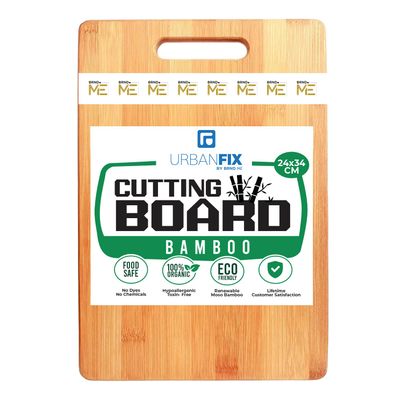 Bulfyss Large Natural Bamboo Wood Chopping Cutting Board for Kitchen Vegetables