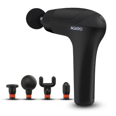 Agaro Icon Gun Massager, 4 Heads, 6 Speed,Percussion Muscle Massager For Full Body Pain Relief