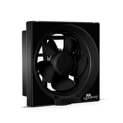 RR Signature Vento Deluxe Exhaust Fan, 150mm, Rust Proof Body and Dust Protection Shutters, Black