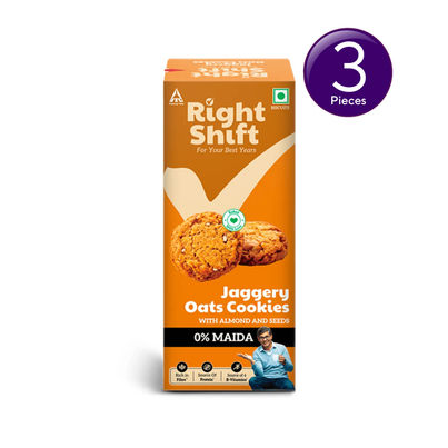 Right Shift Jaggery Oats Almond Biscuits | Maida-free and Trans Fat-free Combo Right Shift Jaggery Oats Almond Biscuits | Maida-free and Trans Fat-free Combo