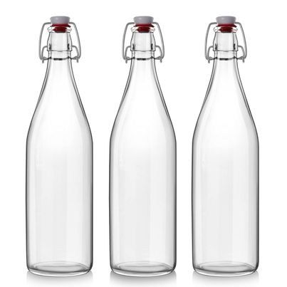 Cello Glass Aquaria Water Bottle Freezer Safe | Clear - 1 L