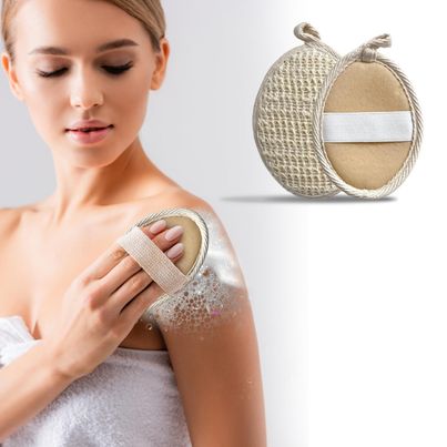 Rusabl Loofah with Natural Ramie Fibers - Oval - 2 Pack