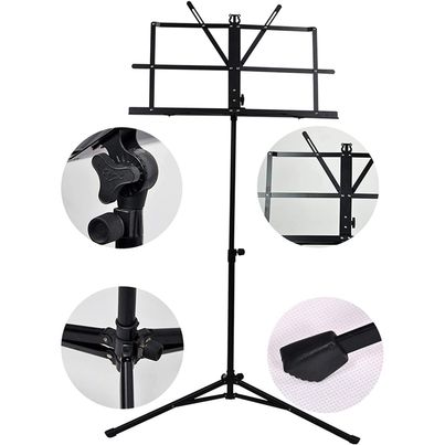 Kadence Music Stand NK06 - Portable Folding Notation Stand with Carrying Bag