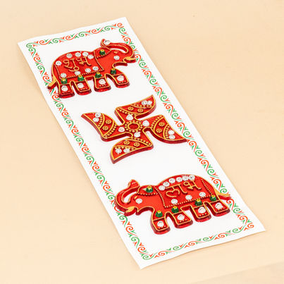 Elephant Shubh labh Swastik Sticker | Diacraft