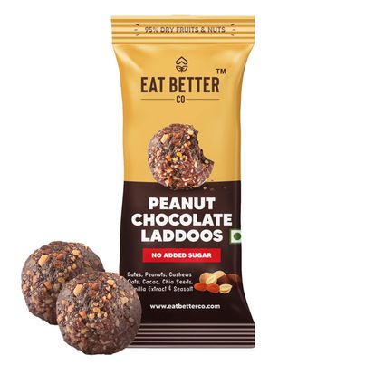Eat Better Co - Peanut & Chocolate Laddoos - No Added Sugar - High Protein, 100% Natural Eat Better Co - Peanut & Chocolate Laddoos - No Added Sugar - High Protein, 100% Natural