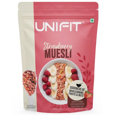 Unifit Strawberry Muesli | Crunchy and Nutritious