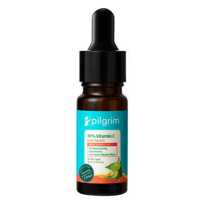 Pilgrim 10% Vitamin C Face Serum For Daily Brightness Helps Reduce Dark Spots & Evens Skin Tone